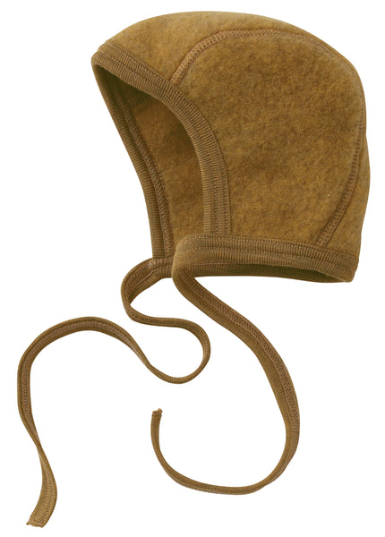 ENGEL WOOL BONNETS | HATS | MITTENS-BONNET WOOL FLEECE-SAFFRON MELANGE-50/56 (0-3m)-YOOKI