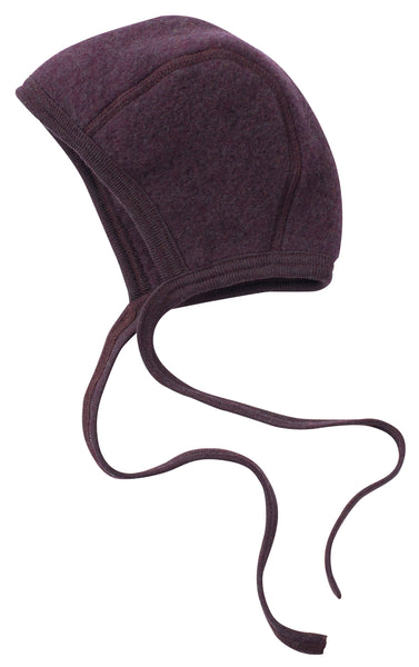ENGEL WOOL BONNETS | HATS | MITTENS-BONNET WOOL FLEECE-PURPLE MELANGE-50/56 (0-3m)-YOOKI