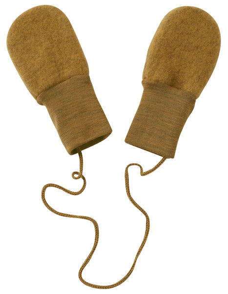 ENGEL WOOL BONNETS | HATS | MITTENS-MITTENS WOOL FLEECE (thumbless)-SAFFRON-1 (OS BABY)-YOOKI