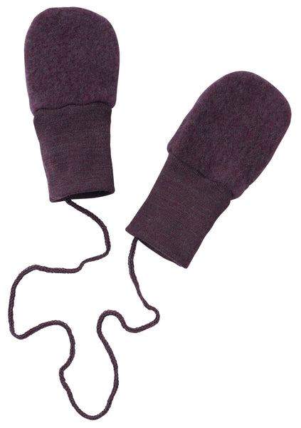 ENGEL WOOL BONNETS | HATS | MITTENS-MITTENS WOOL FLEECE (thumbless)-PURPLE MELANGE-1 (OS BABY)-YOOKI