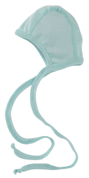 ENGEL WOOL BONNETS | HATS | MITTENS-BONNET WOOL/SILK RIBBED-GLACIER-50/56 (0-3m)-YOOKI