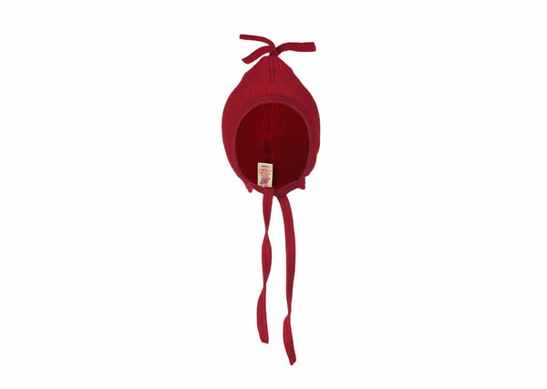 ENGEL WOOL BONNETS | HATS | MITTENS-TASSEL HAT O. WOOL FLEECE-RED MÉLANGE-74/80 (6-12m)-YOOKI