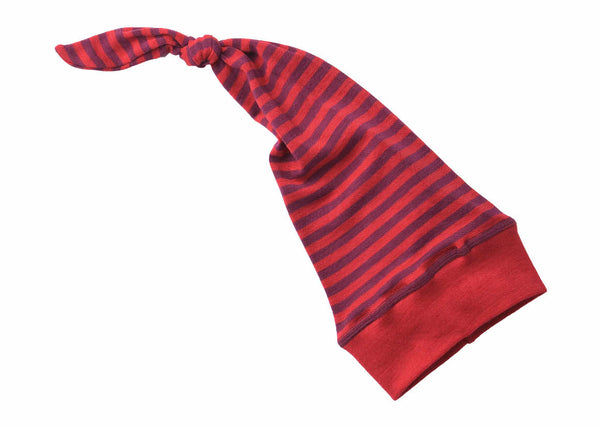 ENGEL WOOL BONNETS | HATS | MITTENS-LONG STOCKING HAT WOOL/SILK-CHERRY RED/ORCHID-1: ~9m-2T-YOOKI