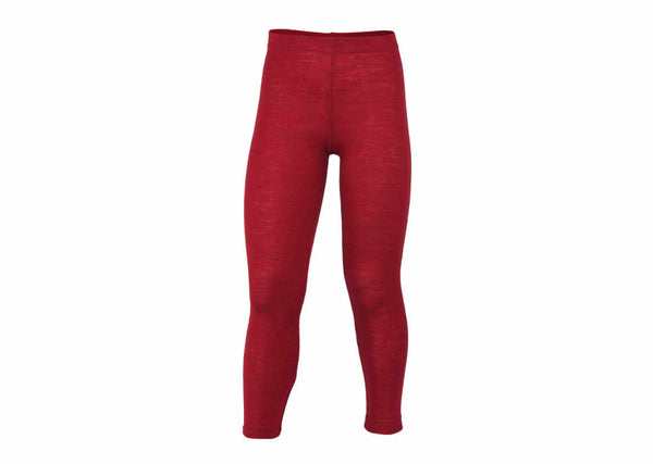 ENGEL WOOL LEGGINGS | PANTS | YOUTH-RED MÉLANGE-104 (3-4Y)-WOOL LEGGING FINE RIB-YOOKI