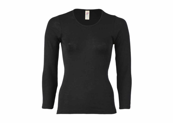 ENGEL WOOL SHIRTS | ADULT-LONG-SLEEVE SHIRT-BLACK W|S BLEND-34/36-YOOKI