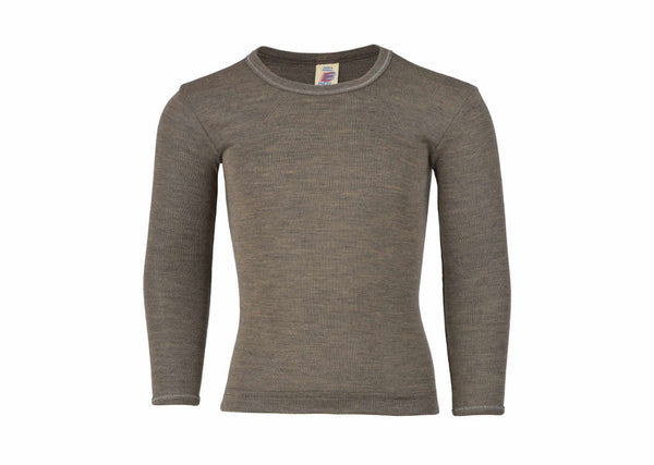 ENGEL WOOL SHIRTS LONG-SLEEVE | BABY & YOUTH-WALNUT W|S BLEND-STANDARD LONG-SLEEVE-92 (2-3Y)-YOOKI