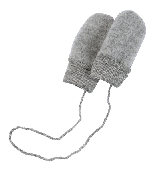 ENGEL WOOL BONNETS | HATS | MITTENS-MITTENS WOOL FLEECE (thumbless)-GREY MÉLANGE-1 (OS BABY)-YOOKI